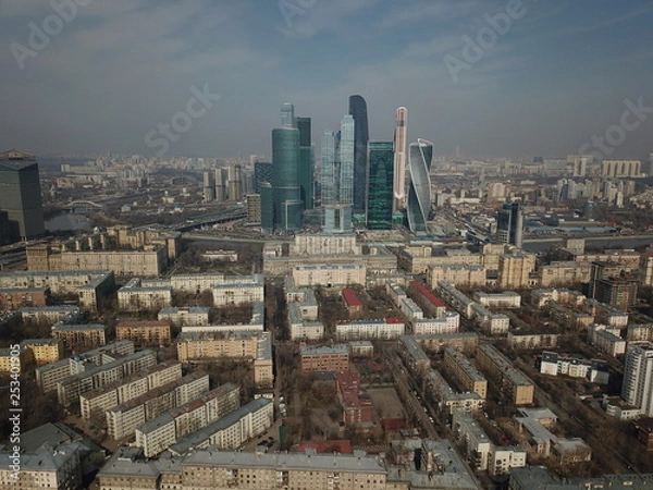 Obraz Moscow copter sky view