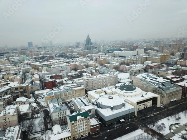 Obraz Moscow copter sky view