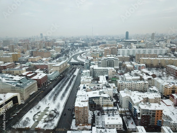 Obraz Moscow copter sky view