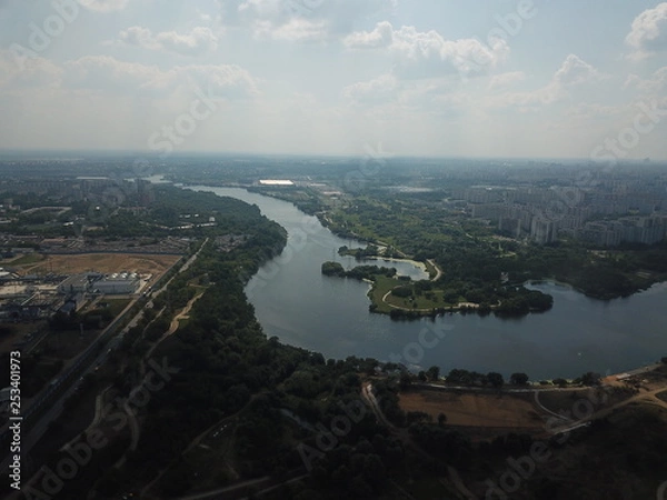 Obraz Moscow copter sky view