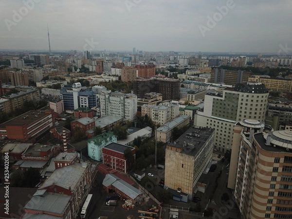 Obraz Moscow copter sky view