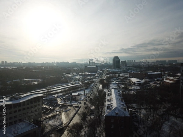 Obraz Moscow copter sky view