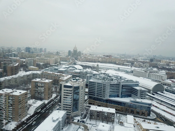 Obraz Moscow copter sky view