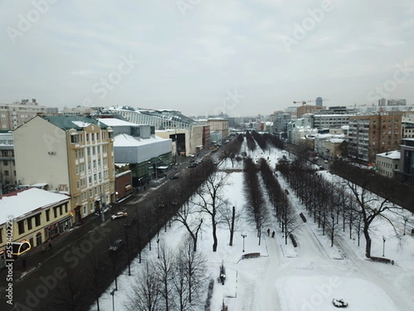 Obraz Moscow copter sky view