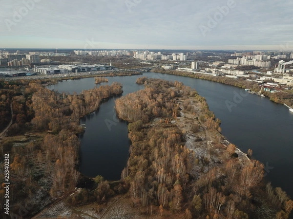 Obraz Moscow copter sky view