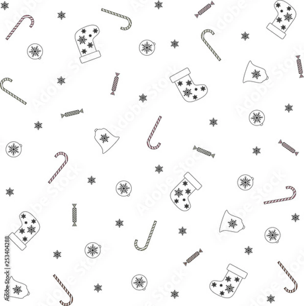 Fototapeta Christmas and new year seamless vector texture