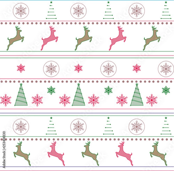 Fototapeta Christmas and new year seamless vector texture