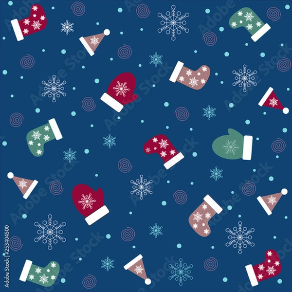 Fototapeta Christmas and new year seamless vector texture