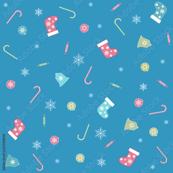 Fototapeta Christmas and new year seamless vector texture
