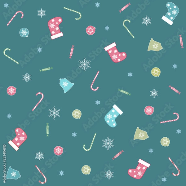 Fototapeta Christmas and new year seamless vector texture