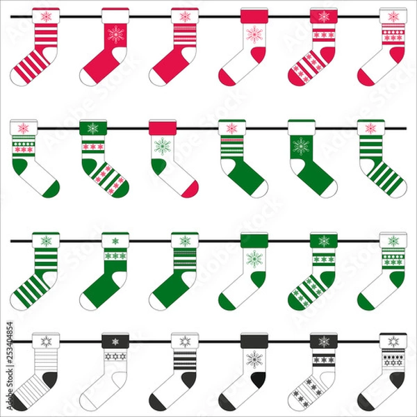 Obraz Christmas and new year seamless vector texture