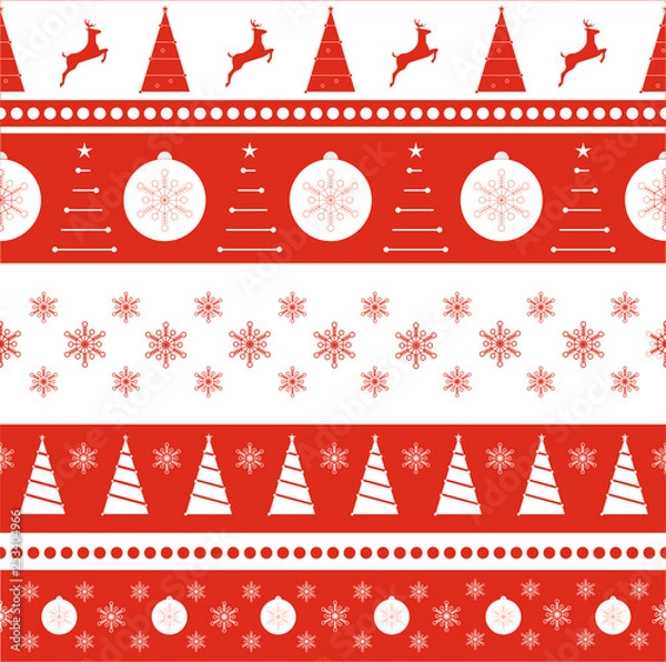 Fototapeta Christmas and new year seamless vector texture