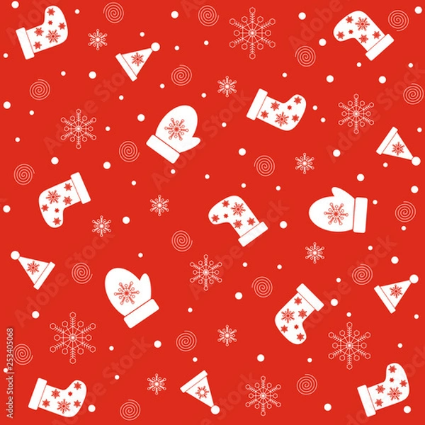 Fototapeta Christmas and new year seamless vector texture