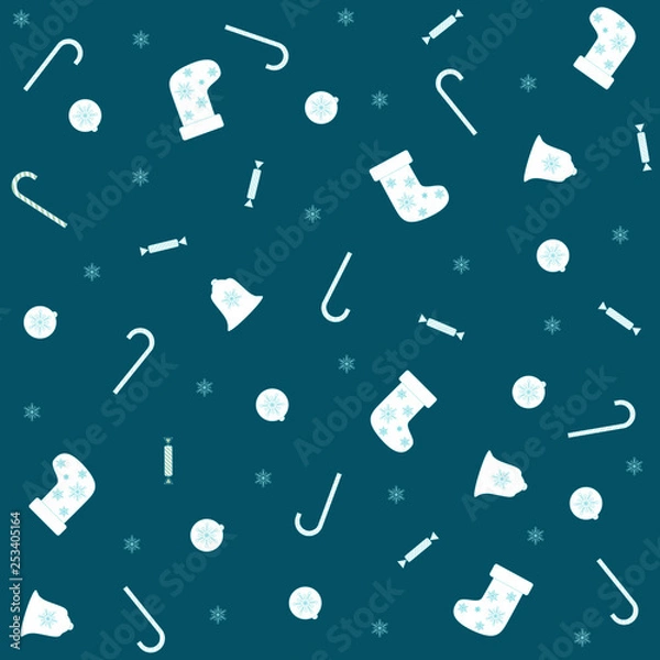Fototapeta Christmas and new year seamless vector texture