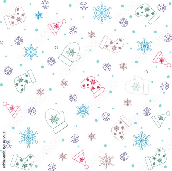 Fototapeta Christmas and new year seamless vector texture