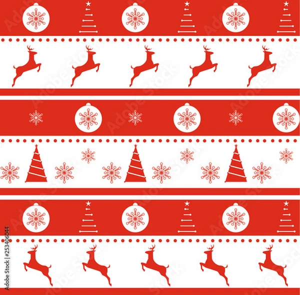 Fototapeta Christmas and new year seamless vector texture