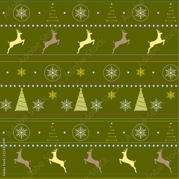 Fototapeta Christmas and new year seamless vector texture