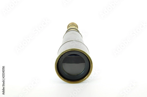Fototapeta brass telescope front view