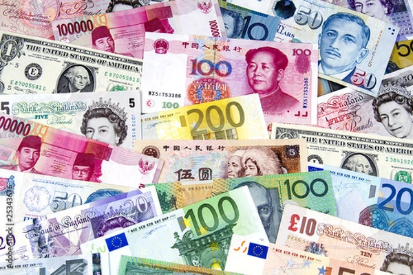 Obraz A collection of various currencies.