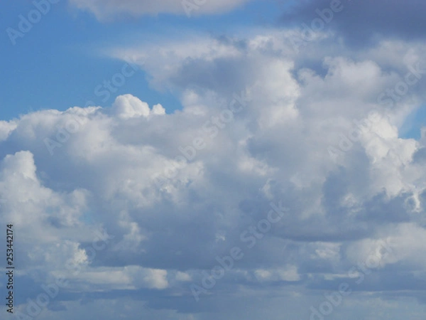 Fototapeta Puffy clouds over the ocean in southern Australia