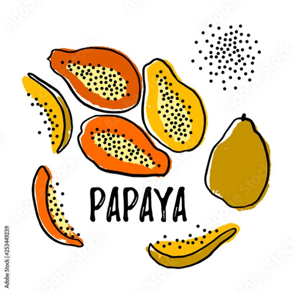 Fototapeta set of abstract papaya