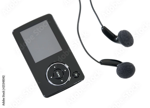 Fototapeta MP3 player and earphones
