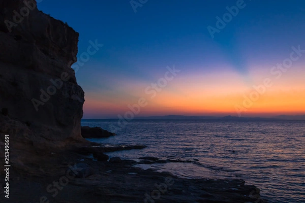 Fototapeta sunrise sunset sea flower sun summer windmill