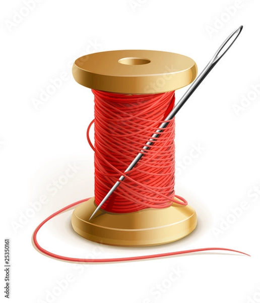 Fototapeta reel with thread and needle