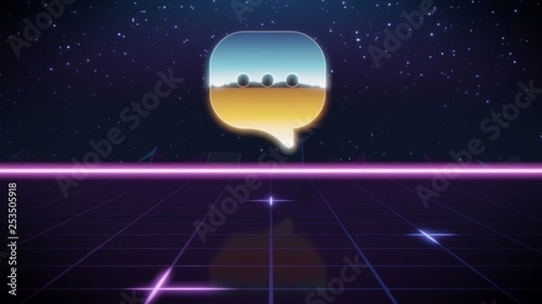 Fototapeta synthwave retro design icon of comment bubble