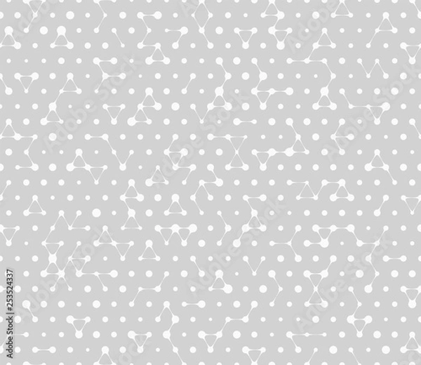 Obraz Seamless Dot Pattern, Gray Background, Abstract Vector Graphics