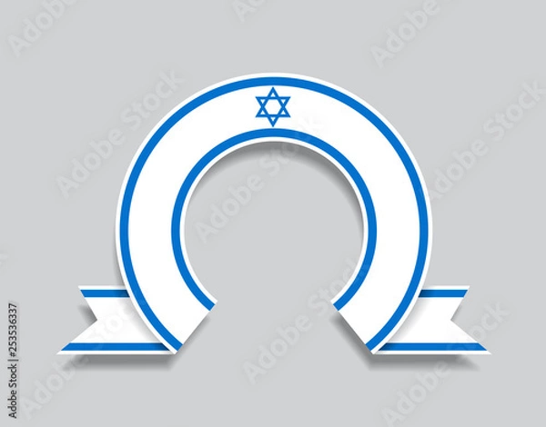 Fototapeta Israeli flag rounded abstract background. Vector illustration.