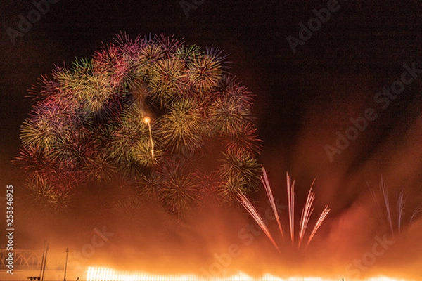 Obraz 長岡花火 正三尺玉３連発２発目