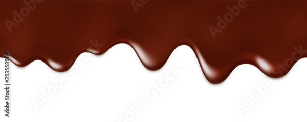 Fototapeta Seamless pattern of melted chocolate dripping .