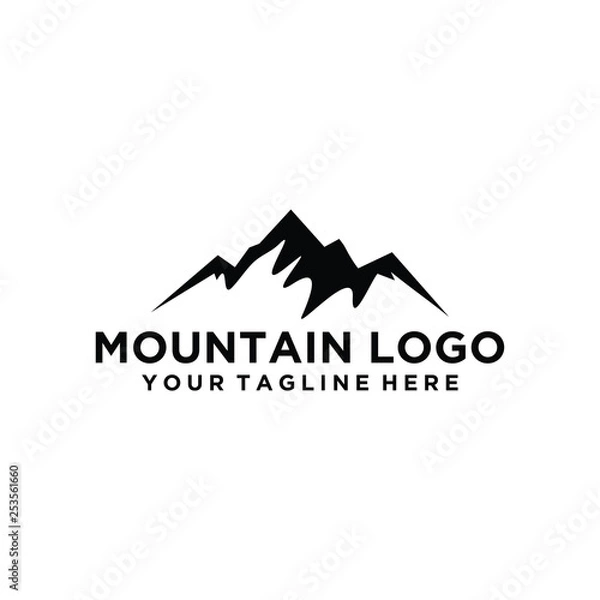 Fototapeta vector, design, sign, symbol, icon, travel, landscape, logo, mountain, nature, element, illustration, hill, graphic, rock, abstract, shape, camp, snow, silhouette, top, expedition, modern, concept, ex