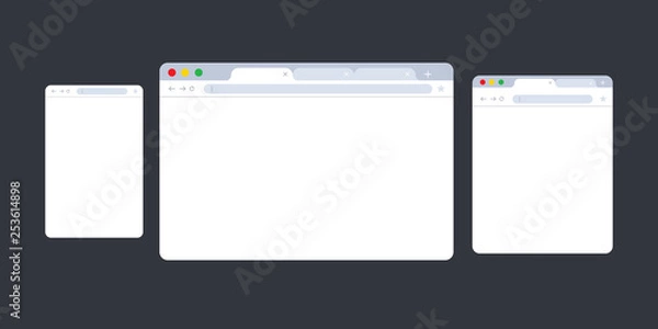Obraz Browser window.Web browser in flat style. Window concept internet browser. Mockup screen design. Vector illustration