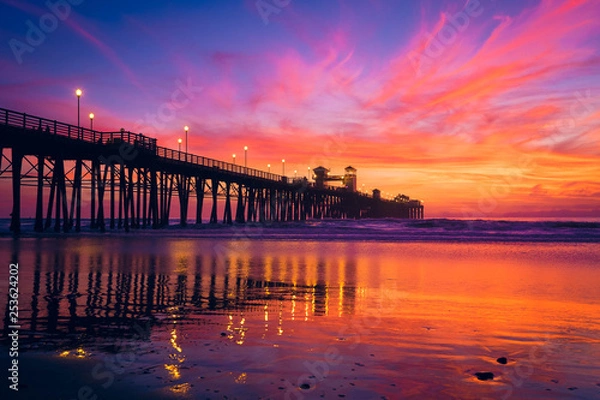 Fototapeta sunset on the ocean