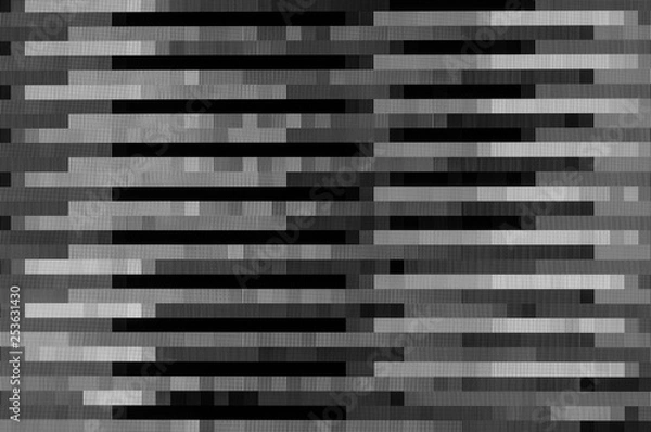 Fototapeta Pixel pattern of a digital glitch / Abstract black and white pixel pattern background of a digital glitch.