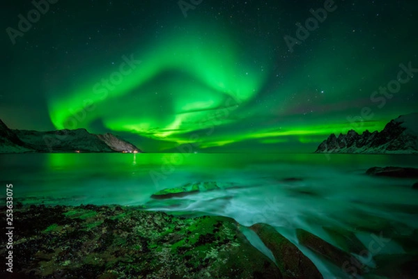 Obraz Ersfjord aurora borealis