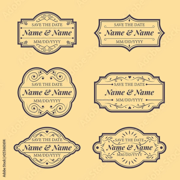 Fototapeta Vintage Wedding Label