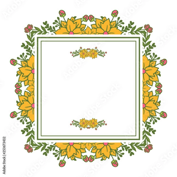 Fototapeta Vector illustration beauty frame flower colorful blooms