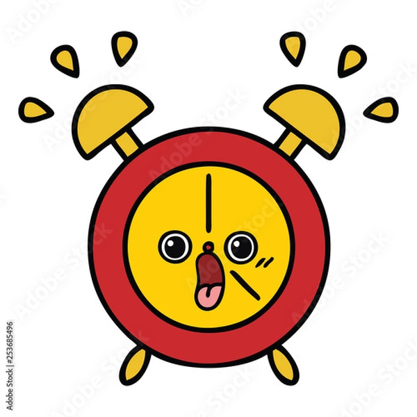 Fototapeta cute cartoon alarm clock