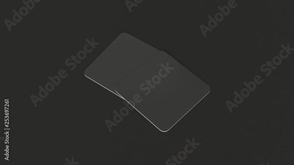 Obraz Mockup of blank black square beer coasters