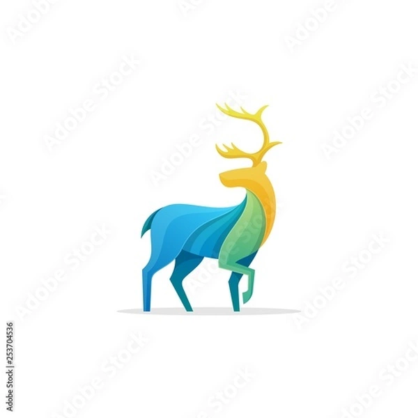 Fototapeta Caribou Full Color Concept illustration vector Design template