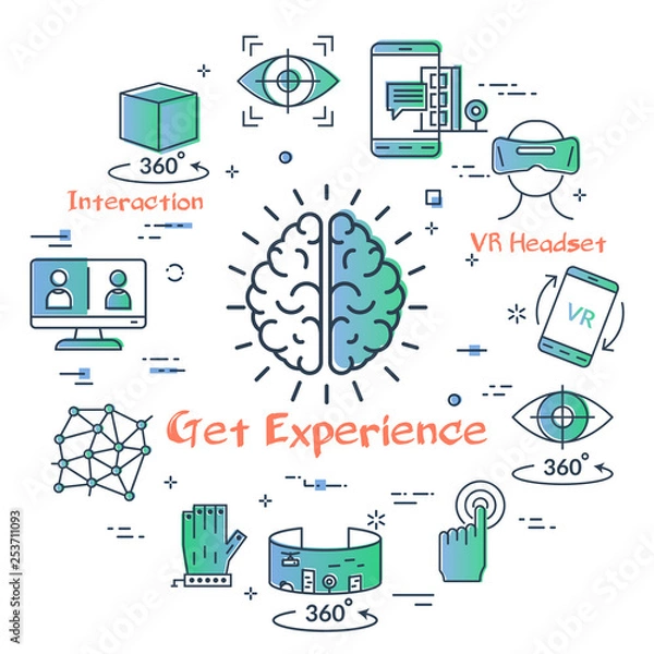 Obraz Vector virtual reality concept - get experience