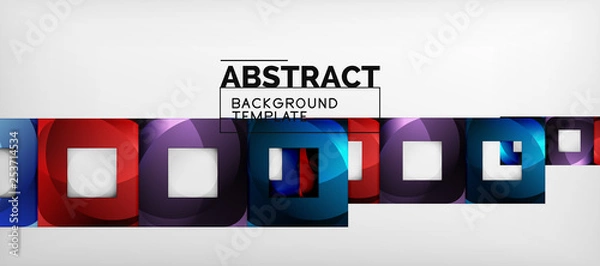 Fototapeta Background with color squares composition, modern geometric abstraction design for poster, cover, branding or banner