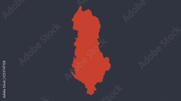 Fototapeta Abstract flat colorful Albania map.