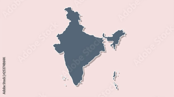 Fototapeta Abstract flat colorful India map.