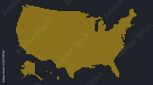 Obraz Abstract flat colorful USA map.