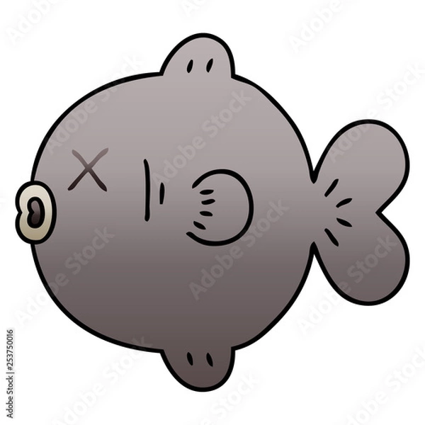 Fototapeta quirky gradient shaded cartoon fish