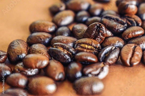 Obraz coffee beans on wooden background